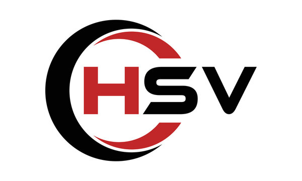 HSV three letter swoosh logo design vector template | monogram logo | abstract logo | wordmark logo | letter mark logo | business logo | brand logo | flat logo | minimalist logo | text | word | symbol