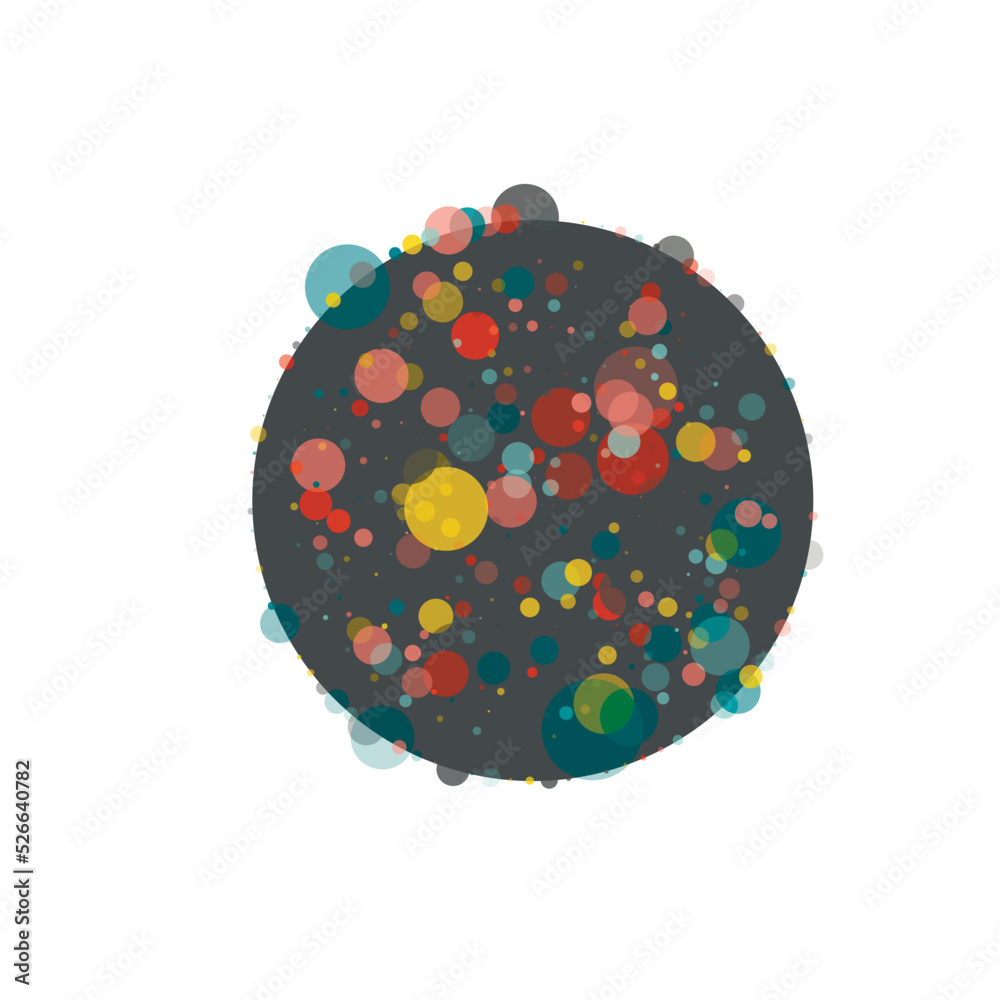 Poster Halftone dots. Circles texture color abstract design. Dot vector effect round shapes. Decoration background