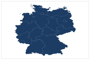Germany States vector map illustration on white background