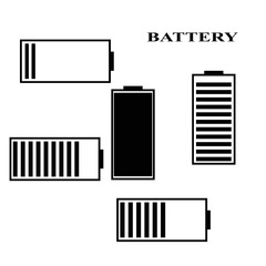 Battery icon electronics device flat sticker white background