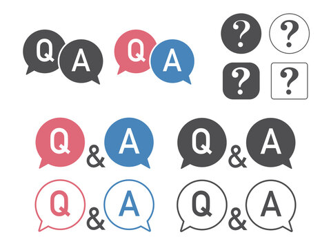 お問合せQ&Aの吹き出しサインアイコンイラストセット