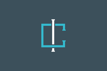 Fototapeta premium Initial C I letter logo design minimalist simple modern icon symbol technology company