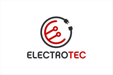 Electric circuit power plug logo design electrical industry technology icon symbol