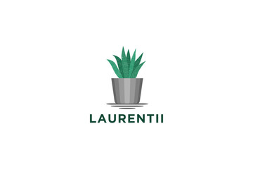 Sansevieria trifasciata laurentii logo design home decor houe plant potted icon symbol