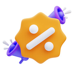 3d rendering of sales marketing promotion badge icon illustration