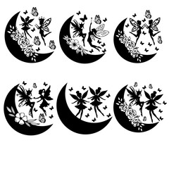 Butterfly moon svg design