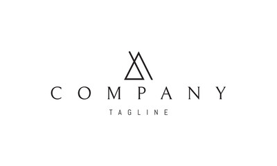 Vector logo on which an abstract image of a house with a trough in the shape of the letter A.