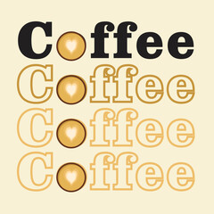 Coffee text with coffee glass