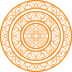 carved classic style circle ornament design, editable color