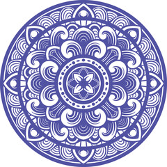 carved classic style circle ornament design, editable color