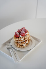 waffles with strawberries