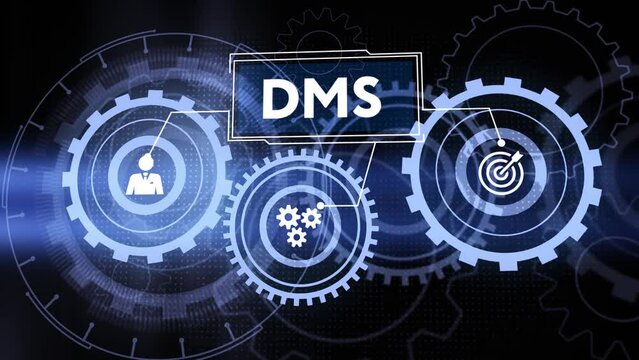 Document management DMS System Digital rights management. Business, Technology, Internet and network concept.
