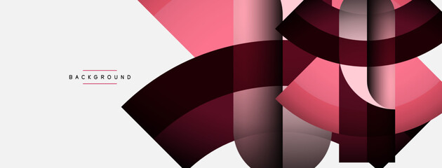 Trendy shapes, color minimal design composition, lines and shadows for wallpaper banner background or landing page