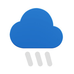 Rain forecast icon. The weather forecast is isolated. 3D illustration rendering.