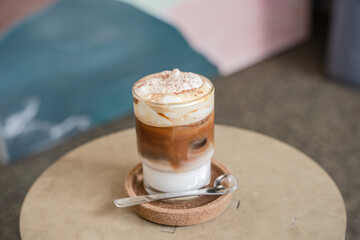coffee latte in a glass