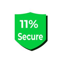 11% secure sign label and illustratoin art