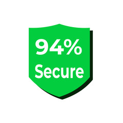 94% secure sign label and illustratoin art