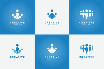 Set of people logo collection