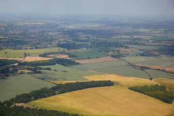 The bird's eye view of the country side of Cambridgeshire. United Kingdom