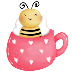 Bee and honey hive watercolor clipart.sweet honey healthy picture.