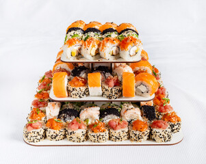 sushi cake on the catering table