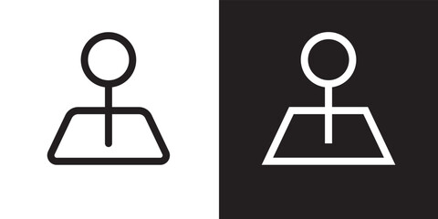 Recycle bin outline style icon design vector. Map navigation system symbol illustration.	