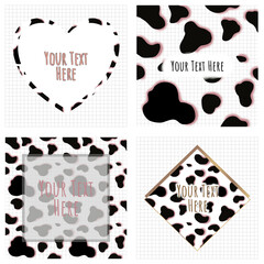 Cow skin texture black and white print marks