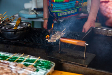 お祭りの屋台の串焼き