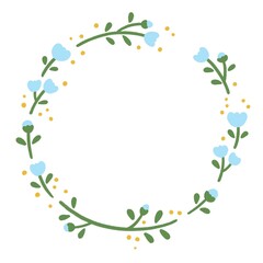 Cute flower wreath illustration for invitation greeting card