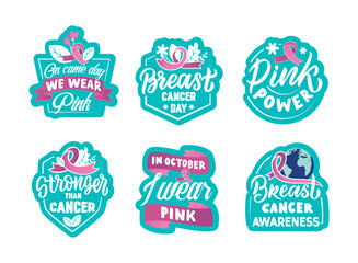 The set of patches about breast cancer and pink power. The stronger quotes