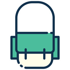 sling bag in colored outline style