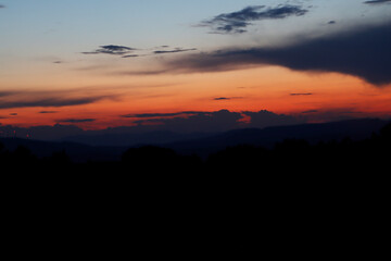 sunset over the mountains