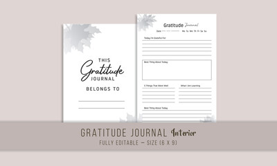 Gratitude Journal kdp Interior Template Design