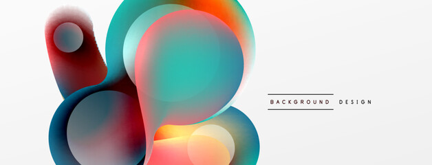 Fluid abstract background. Liquid color gradients composition. Round shapes and circle flowing design for wallpaper, banner, background or landing
