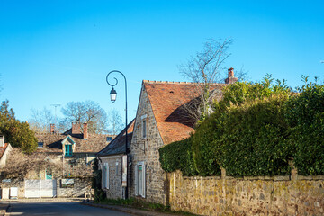 Antique building view in Barbizon, France.