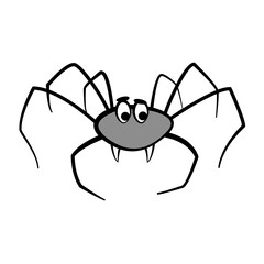 Scary cartoon spider. Vector illustration for the Halloween holiday.