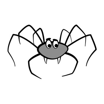 Scary cartoon spider. Vector illustration for the Halloween holiday.