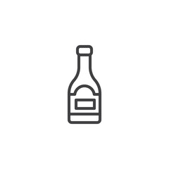 Champagne bottle line icon