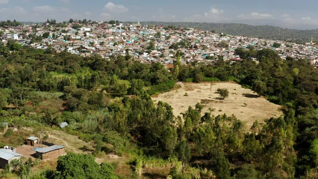 Aerial View Of Harar, Walled City In Ethiopia At Summer. - dolly in
