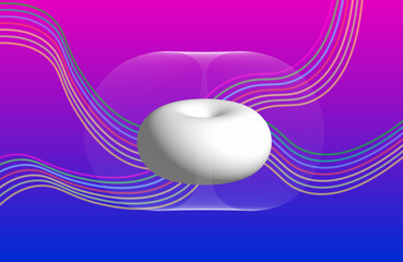 3d abstract background with wavy lines, 3d rounded rings