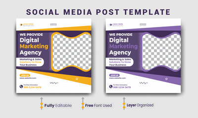 Digital business marketing banner for social media post template Design, Online marketing concept. live chat chatting on application communication digital media website and social network