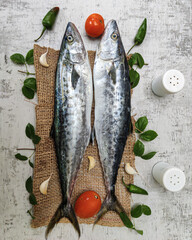 Fresh Seer Fish,King Fish decorated with herbs