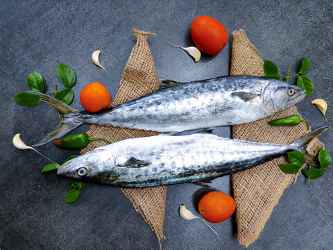 Fresh Seer Fish,King Fish decorated with herbs