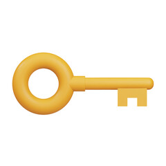 Key 3d rendering isometric icon.