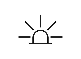 Emergency siren icon in flat style. Police alarm vector illustration on white isolated background. Medical alert business concept.