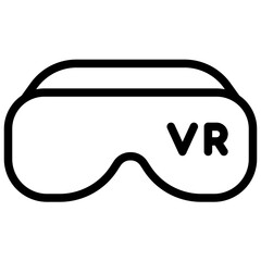 VR glasses icon in detailed outline style