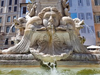 Ancient stone fountain in Rome