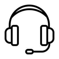 Headset icon in detailed outline style