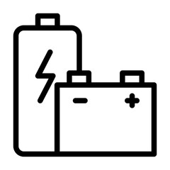 Battery icon in detailed outline style