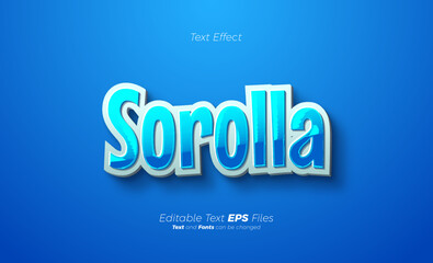 Blue 3d text effect editable glossy text.